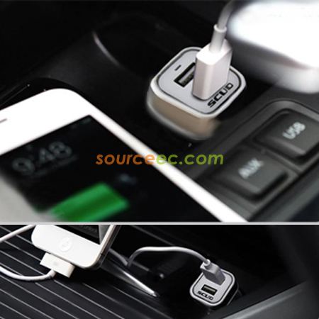 Customization Square Double-port Car Charger Corporate Gifts