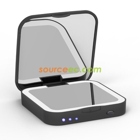 Customization LED Dual Mirror Power Bank-Square Corporate Gifts