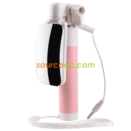 Customization Mini Selfie Stick With Mirro Corporate Gifts