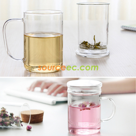 Customization Glass Cup with Infuser Corporate Gifts