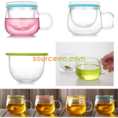 Customization Glass Cup with Infuser Corporate Gifts
