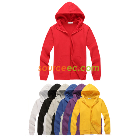 Customization Solid Colored Zip Up Sweatshirts Corporate Gifts