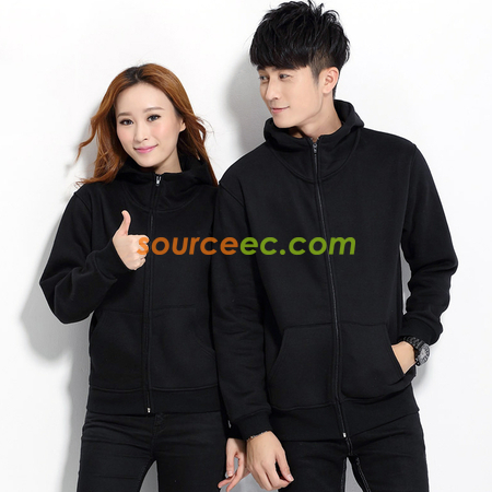 Customization Solid Colored Zip Up Sweatshirts Corporate Gifts