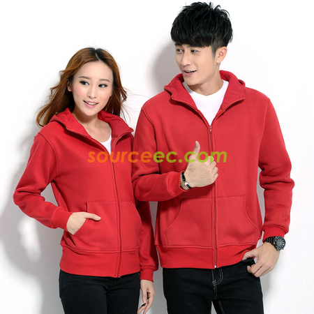 Customization Solid Colored Zip Up Sweatshirts Corporate Gifts