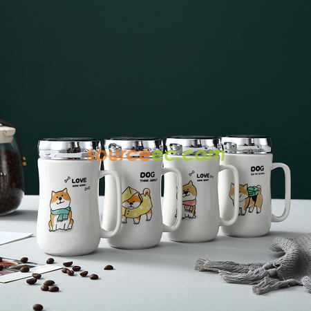 Customization 400ML Ceramic Cup With  Mirror Corporate Gifts