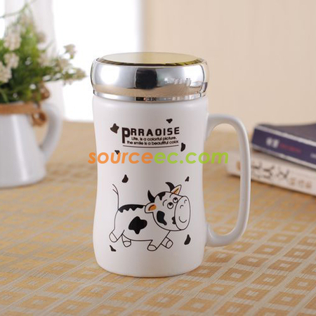 Customization 400ML Ceramic Cup With  Mirror Corporate Gifts