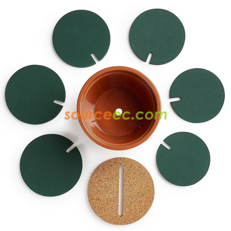 Customization 6-Piece Green Coaster Set Corporate Gifts