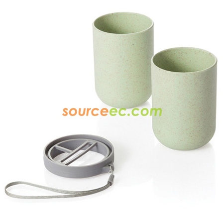 Customization 3 in 1 Wheat Stalk Travel Wash Cup Corporate Gifts