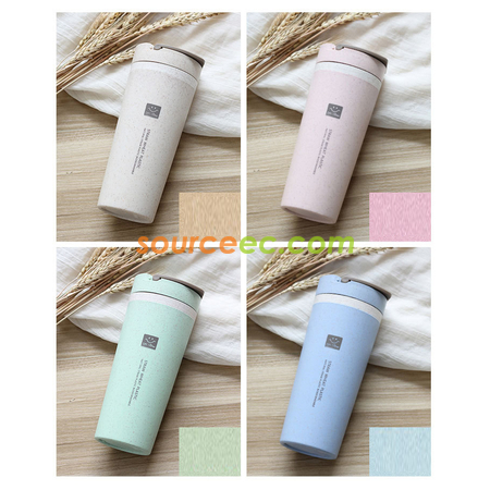 Customization 450ML Wheat Straw Double Insulated Cup Corporate Gifts