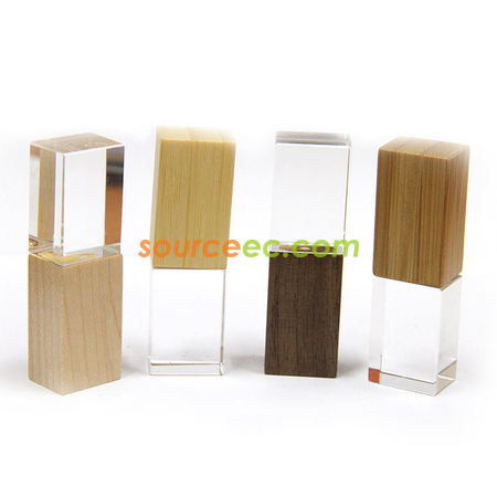 Customization Bamboo Crystal USB Flash Drive Corporate Gifts