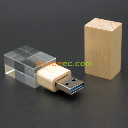 Customization Bamboo Crystal USB Flash Drive Corporate Gifts