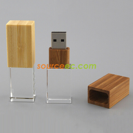 Customization Bamboo Crystal USB Flash Drive Corporate Gifts