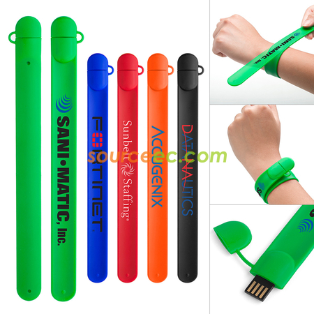Customization Slap Silicon Bracelet USB Flash Drive Corporate Gifts