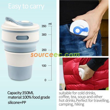 Customization 350ML Silicone Collapsible Coffee Cup Corporate Gifts