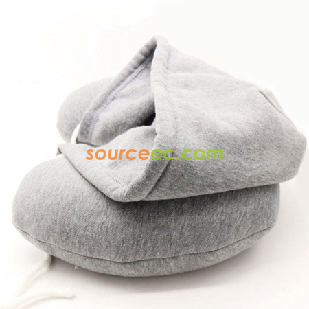 Customization U Shape Travel Neck Pillow with Hoodie Corporate Gifts