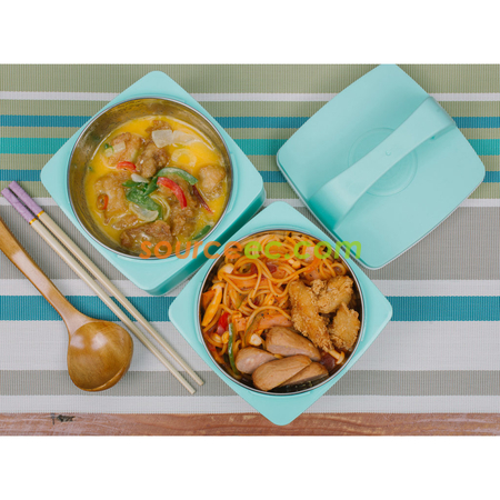 Customization Duo-Tier Stainless Steel Lunch Box Corporate Gifts