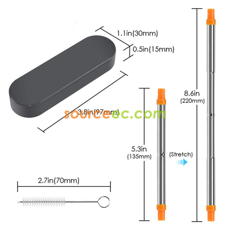 Customization Collapsible Stainless Steel Straw Corporate Gifts
