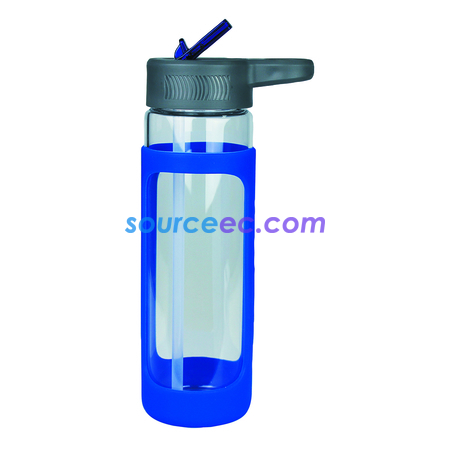 Customization Sleeve Glass Drink Bottle with Sipper Corporate Gifts