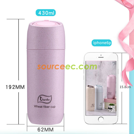 Customization 430ML Wheat Straw Bottle Corporate Gifts