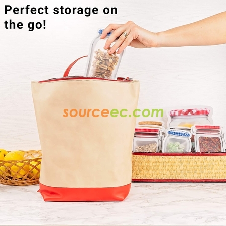 Customization Reusable Mason Bottle Shape Zip-Lock Food Storage Bag Corporate Gifts