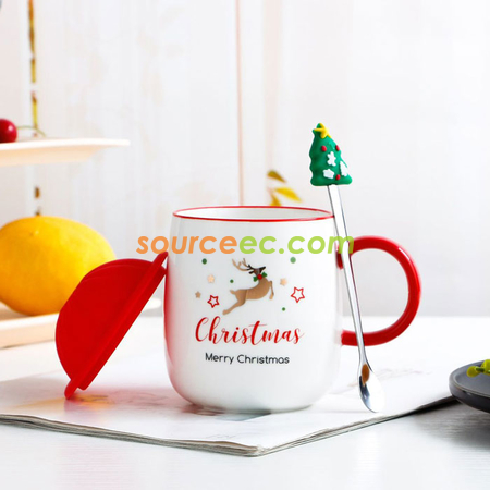 Customization 420ML Christmas Ceramic Mug Corporate Gifts
