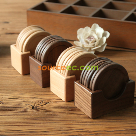 Customization Japanese Style Wooden Coaster Suit Corporate Gifts