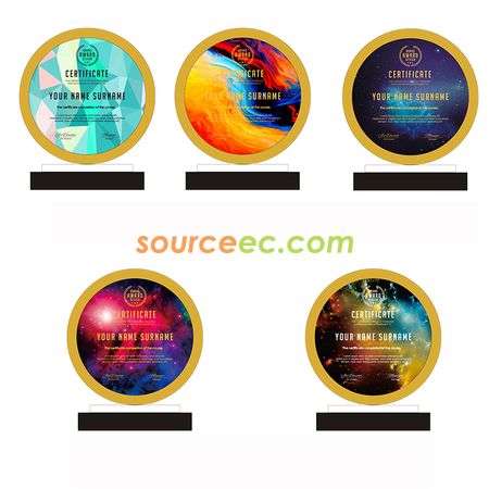Round Metal Crystal Trophy