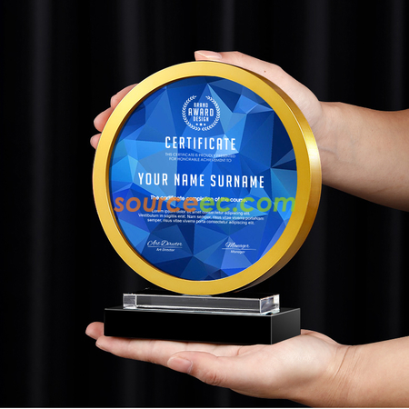 Customization Round Metal Crystal Trophy Corporate Gifts