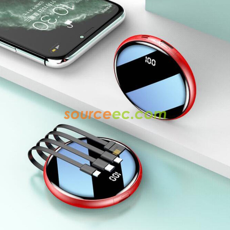 Customization 20000MAH Round Power Bank Comes With Four Lines (Mobile Power) Corporate Gifts