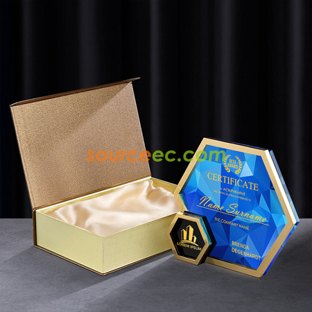 Customization Metal Hexagonal Geometric Trophy Corporate Gifts
