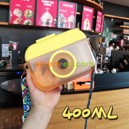 Customization Creative Camera Straw Plastic Juice Cup Corporate Gifts