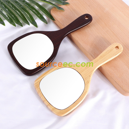 Customization Wooden Handle Makeup Mirror Corporate Gifts