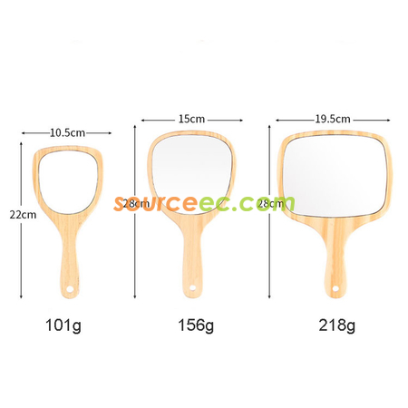 Customization Wooden Handle Makeup Mirror Corporate Gifts