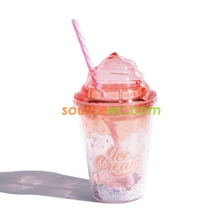 Customization 380ML Plastic Straw Cup Corporate Gifts
