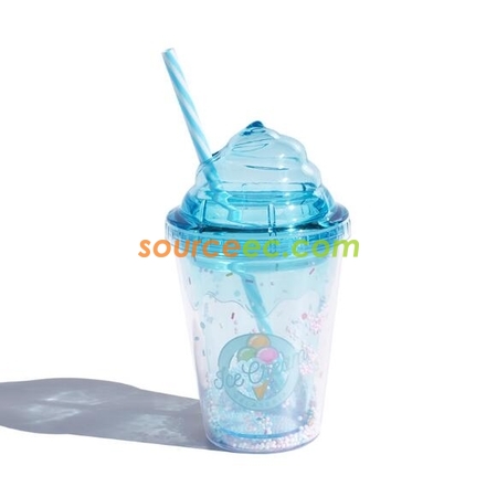 Customization 380ML Plastic Straw Cup Corporate Gifts