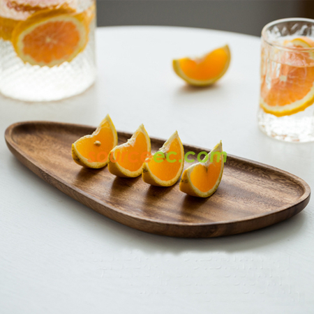Irregular Solid Wood Dinner Plate