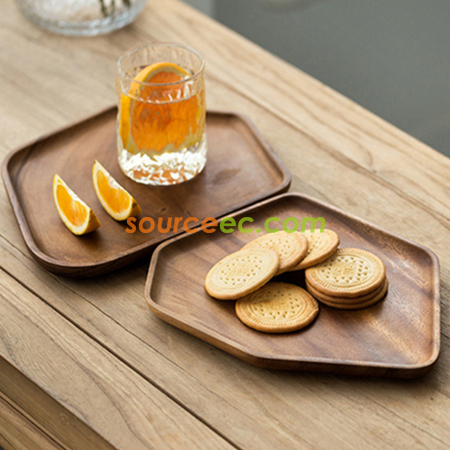 Customization Irregular Solid Wood Dinner Plate Corporate Gifts