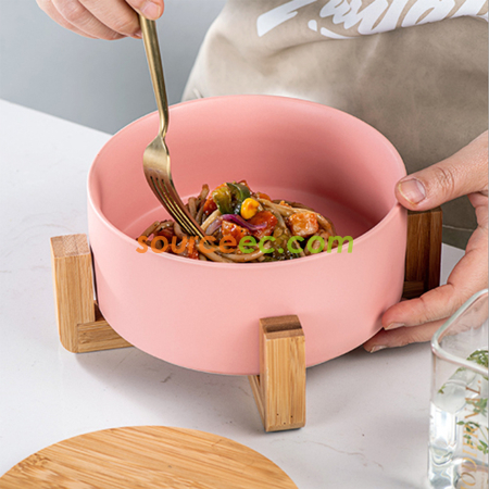 Customization Creative Wooden Ceramic Bowl Corporate Gifts