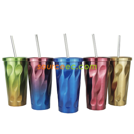 Customization 500ML Stainless Steel Coffee Thermos with Straw Corporate Gifts