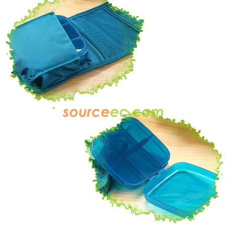 Customization 6 Days Plastic Pill Box With Protective Bag Corporate Gifts
