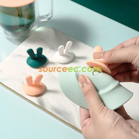 Customization Rabbit Ear Silicone Cup Lid Corporate Gifts