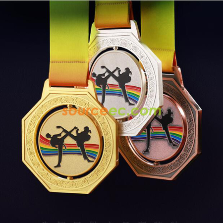Customization Rotating Taekwondo Medal Corporate Gifts