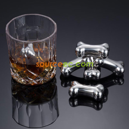Customization Stainless Steel Bone Metal Ice Cubes Corporate Gifts