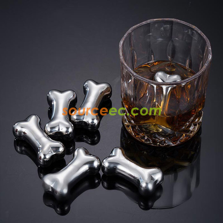 Customization Stainless Steel Bone Metal Ice Cubes Corporate Gifts