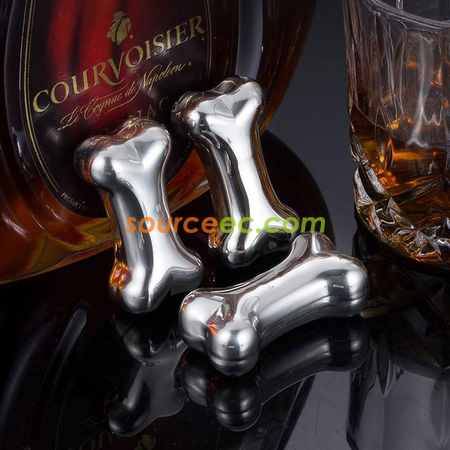 Customization Stainless Steel Bone Metal Ice Cubes Corporate Gifts
