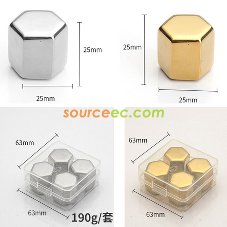 Customization Hexagon Metal Ice Cubes Corporate Gifts