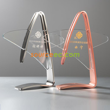 Customization Creative Gold/Silver/Bronze And Crystal Metal Trophy Corporate Gifts