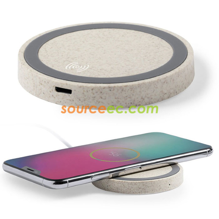 Customization Wheat Straw Wireless Charger Corporate Gifts