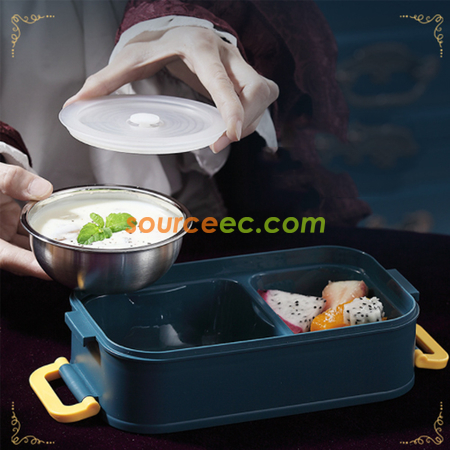 Customization Double-Layer Portable Lunch Box With Soup Bowl Set Corporate Gifts