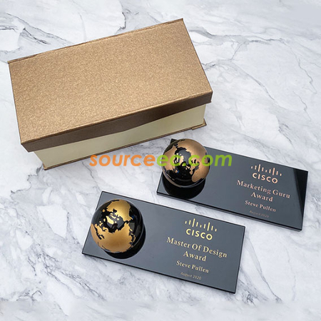 Customization Creative Earth Crystal Trophy Corporate Gifts